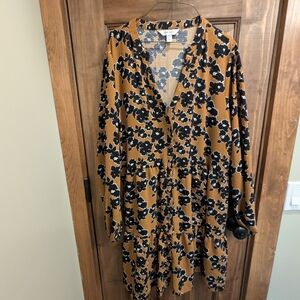 Nine West Black and Brown Floral Blouse